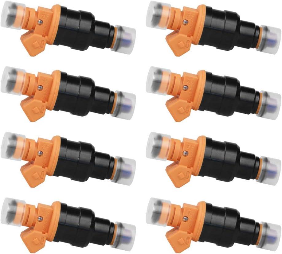 Fuel Injector Set of 8 - Replaces part 280150943, 0280150939, 0280150909 - Compatible with Ford, Lincoln, Mercury Vehicles - E250, F150, F250, F350, E350, Mustang - 4.6L, 5.0L, 5.4L, 5.8L