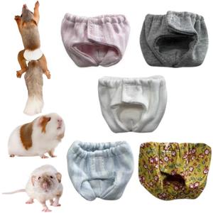 5PCS Small Pet Diapers, Adjustable Sugar Glider Diapers, Reusable, Washable, Specially Designed for Use on Pet Squirrels Guinea Pig (L)