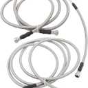 MUCO Stainless Fuel Line kit 819-845 Flexible Braided Lines Stainless Steel for Chevy Silverado GMC Sierra 2500 3500 HD 6.6L V8 2001 2002 2003 2004 2005 2006 2007 2008 2009 2010 Extended Cab Diesel