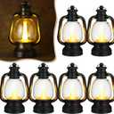 Ferraycle 6 Pcs Mini Lantern Decor 4 Inch Western Lantern Table Centerpiece Small Vintage Camping Hanging Lamp Ornaments Bulk for Cowboy Cowgirl Wedding Halloween Christmas (6 Inch,Black)