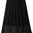 OBBUE Women's Chiffon Pleated Skirt A-line Skirts | Elastic High Waist, Midi Length, Swing, Casual Clothes, Party Costumes, Holiday, Beach Vacation Outfits, Summer Spring Wear (S)