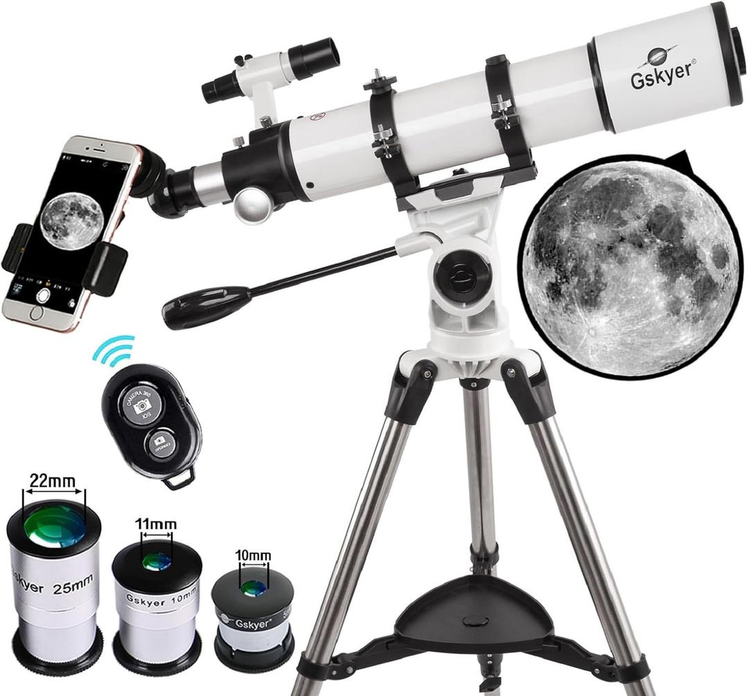 Gskyer Telescope 600x90mm AZ Astronomical Refractor Telescope for Adults Astronomy, German Technology Scope (White)