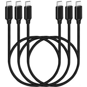 USB C to USB C Cable 2ft 3Pack, 240W USBC Cable Short PD USB 2.0 Fast Charging Cord Compatible for iPhone 15/15 Plus/15 Pro/15 Pro Max, Galaxy S23/S22, iPad Pro/Air 2020, MacBook Air/Pro