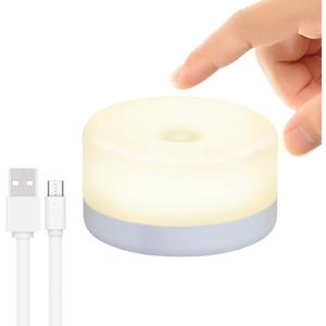 Rechargeable Mini Touch Night Light, Wireless LED Lamp for Kids - Portable, Dimmable Nursery Lamp (White)