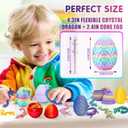 24PCS 3D Printed Dragon Eggs with Dragon Inside, Mini Animals Party Favors for Kids, Flexible Articulated Crystal Collectibles for Adults Teens Boys, Easter Advent Calendar Easter Basket Stuffers