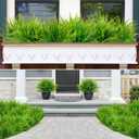 Ouddy Decor 12 Bundles Artificial Boston Ferns Artificial Plants Outdoor Greenery Stems Faux Shrubs UV Resistant for Garden Front Porch Table Window Box Home Decorations
