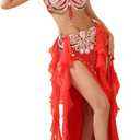 ROYAL SMEELA Belly Dancer Costumes for Women Belly Dancing Skirt Belly Dance Bra and Belt Carnival Bellydance Costume. Size L