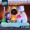 Joiedomi 6 FT Long Christmas Inflatable North Pole with Build-in LEDs, Blow Up Inflatable Polar Bears & Penguin for Xmas Party Indoor, Outdoor, Yard, Garden, Lawn Décor, Holiday Season Decorations