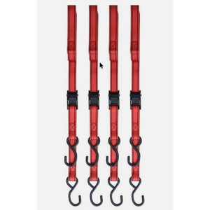4 Pack Husky 10 ft x 1 in Cam Buckle Tie-Down Straps Polyester with Steel S-Hook