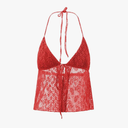 Dninmim Women's Y2k Tank Tops Lace Tie-Up Hanging Neck Casual Vests Backless Sleeveless Tops Size S