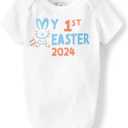 The Children's Place unisex-baby And Newborn All Holidays Short Sleeve Graphic Bodysuits (3-6 Months)