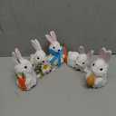Wesiti 5 Pcs Sisal Easter Bunny Figurines Easter Realistic Rabbit Centerpieces Decor with Carrot Spring Decorations for Holiday Parties Farmhouse Decor(Bunny)