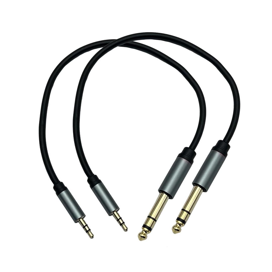 Seadream 3.5mm to 6.35mm Stereo Audio Cable 1Feet ; 2Pack 1/4" Male to 1/8" Male TRS Bidirectional Stereo Audio Cable Jack for Guitar, iPod, Laptop, Home Theater Devices, Speaker and Amplifiers