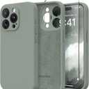 Magnetic for iPhone 14 Pro Case, Compatible with MagSafe, [Full Camera Protection][Screen Protector] Silicone Shockproof Protective Phone Case for iPhone 14 Pro 6.1", Calke Green