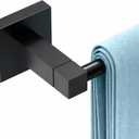 RUACQ Black Towel Bar 18 inch, 304 Stainless Steel Towel Racks for Bathroom Wall Mounted, Heavy Duty Bath Towel Rod with Square Base (Matte Black)