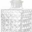 Mini Whiskey Decanter with Glass Ball Stopper, Empty Clear Diffuser Bottles,Vintage Small Decorative Vase for Wedding Table Party Dining Room Bathroom Home Office (Diamand 5oz)