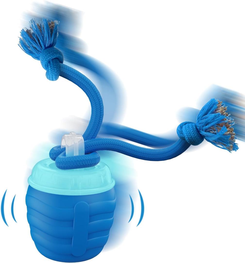 Interactive Dog Toys Ball - Motion Activated Rolling Squeaky Balls for Small/Medium/Large Dogs, Automatic Moving Dog Toy Wicked Ball for Boredom & Daily Training, USB Rechargeable (Blue)
