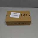 Coutgo Women's Ballet Flats Comfortable Closed Round Toe Criss Cross Ankle Strap Dress Dance Flat Shoes (6.5, Beige)