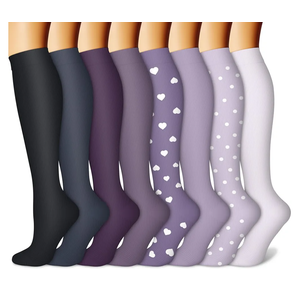 CHARMKING Compression Socks for Women & Men Circulation (8 Pairs) 15-20 mmHg is Best Support for Athletic Running,Hiking S/M
