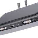 USB Docking Hub for Tesla Model 3/Y Waterproof - Fast Charger for Model Y/3 Accessories 2024 2023 2022 2021 4Ports Retractable Docking Station, 2 Type-C Fast Charging Cables (Not Fit Model 3 2024)