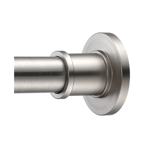 BRIOFOX Industrial Shower Curtain Rod - Never Rust Non-Slip 27-43 Inch 304 Stainless Steel, Brushed Nickel