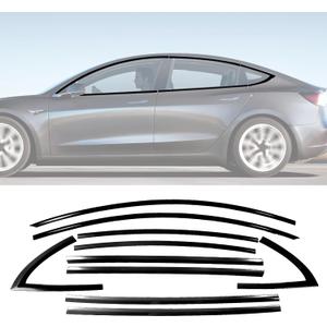 Stainless Steel Window Trim Chrome Delete for Tesla Model 3 2017-2026 Black Window Trim Blackout Kit