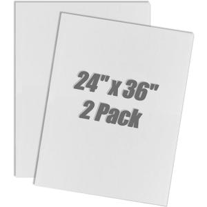 Corrugated Plastic Sheet for Indoor and Outdoor Use - 4 Mm Thick Poster Board, 24x36 Inches - Pack of 2 White Plastic Board Sheets - Waterproof Coroplast Sheets and Lightweight Blank