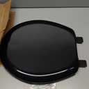 Mayfair Cameron Black Toilet Seat, Non Slip Heavy Duty Wood, Easy Clean, Made in USA, Round