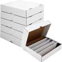 Yexiya 6 Pack 5000 Count Trading Gaming Card Storage Box Row Cardboard Storage Boxes White Trading Cards Cases for Gaming Baseball Football Sport Collecting Supplies(19 * 15.6 * 4 Inches)