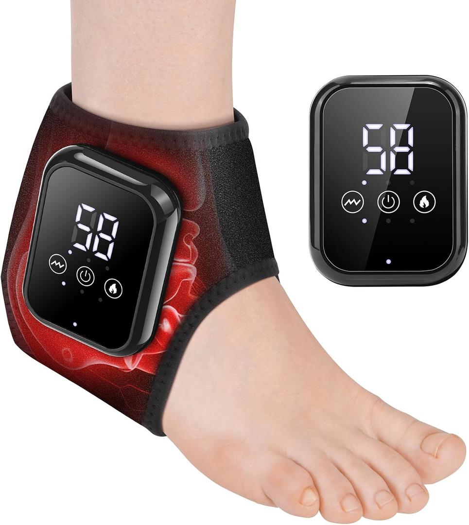 Ankle Heating Pad for Pain Cordless, Ankle Massager with Heat for Circulation and Pain, Ankle Heat Wrap, Heated Ankle Wrap