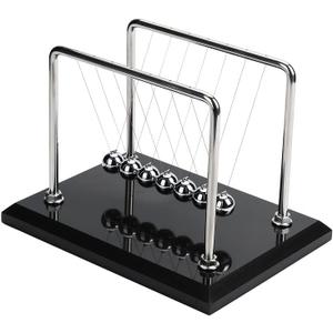 CERROPI Newton Cradle Balance Balls, 7 Ball Newton Pendulum, Classic Swing Ball, Desk Toy & Accessory, 11 inch, 65 Sec Swingtime