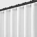 MIULEE Stall Waffle Weave Fabric Stand Up Shower Bath Curtain with 6 Metal Hooks Small Heavy Duty Washable Waterproof Narrow Thick Cloth Half Shower Curtains Set for Bathroom Hotel,W36*L72,White