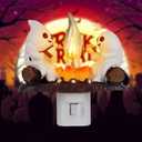 Ghost Campfire Flickering Night Light, 3D Small Electric Faux Campfire Night Light,Ghosts Campfire Flicker Flame Nightlight, 5in LED Campfire Night Lights Funny Halloween Decor