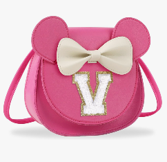 Toddler Purse Girl Wallet for 2-10 Year Old Birthday Gift, Personalized Kids Little Mouse Ear Bow Crossbody Shoulder Purse