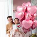 KatchOn, Light Pink Heart Balloons -18 Inch, Pack of 10 | Heart Shaped Balloons | Pink Heart Balloons, Valentines Day Decorations | Valentines Day Balloons, Foil Heart Balloons, Galentines Day Decor
