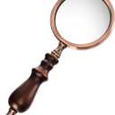 Hiceeden 10X Antique Magnifying Glass, Brass Handheld Magnifier with Wooden Handle, Decorative Reading Magnifying Lens, Vintage Gift for Elderly, Senior