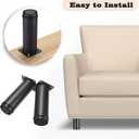 OwnMy 8PCS 6 Inch Stainless Steel Furniture Legs Feets Adjustable Metal Cabinet Desk Sofa Legs, Black Round Metal Furniture Risers Heavy Duty Coffee Table Replacement Legs for TV Stands/Dressers