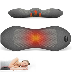 3in 1 Smooth Spine Triple Fusion Back Massager Electric Lumbar Support Pillow withHeat, Vibration & Adjustable Traction -Memory Foam Back Massager for Lower BackPain Relief