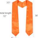 12 PCs Unisex Adult Plain Graduation Stole Bulk for High School and Bachelor 60''/72" Long (Orange)