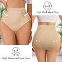 Women's High Waisted Underwear with Hollow Lace Side,Soft High Cut Stretchy Panties,Cheeky Coverage Briefs Multipack (L)