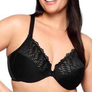 Glamorise Women's Plus Size Front-Close T-Back Wonderwire Underwire #1246 (42DD, Black)