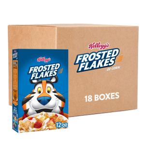 Kellogg's Frosted Flakes Breakfast Cereal, Kids Cereal, Family Breakfast, Original (18 Boxes) BBD: Mar/29/2026