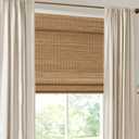 Madison Park 100% Bamboo Cordless Roman Shades Blinds, 31x64 Neutral | Natural Woven Wooden Privacy Panel, Light Filtering Window Treatment for Bedroom, Living Room Decor, Inside/Outside Mount