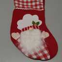 Blinket Christmas Stockings, 12.6 Inches Red Plaid Gnome Stocking with Chef Hat Striped Trim Xmas Hanging Stocking Decorations for Holiday Christmas Party Family Decor