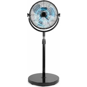 12 Inch Heavy Duty High Velocity Metal Stand Pedestal Fan | 3 speed levels, adjustable height 47.1"-55.1", solid metal fan for indoor air circulation in bedroom, patio and workshop