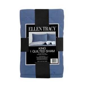 Ellen Tracy™ Quilted Single Sham 100% Polyester King, Blue