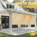 sunoff Outdoor Roller Shades, Cordless Patio Roller Up Blinds with Shade Cloth for Porch Gazebo Pergola Balcony Backyard, 2 Poles & 1 Fabric, Wheat, 72" Wx72 H