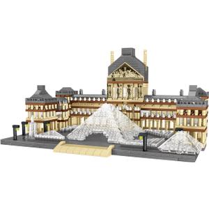 dOvOb Architecture Louvre Micro Building Blocks Set2885PCS - World Famous Architectural Model Toys Gifts for Kid and Adult
