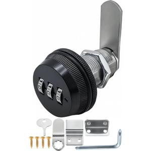 Combination Cabinet cam Lock,Black 3-Digit Combi Password Code File Drawer Locks,Security for Cabinets rv Storage Filing Drawers Mailbox