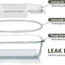 [5-Packs, 36 Oz.] Glass Meal Prep Containers with Locking Lids Glass Food Containers,Airtight Lunch Container,Microwave, Oven, Freezer and Dishwasher (4.5 Cup, White)